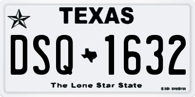 TX license plate DSQ1632