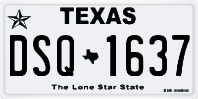 TX license plate DSQ1637
