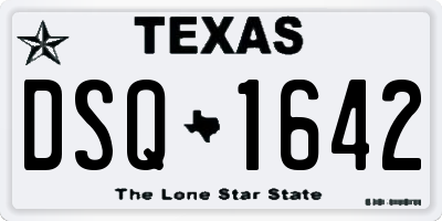 TX license plate DSQ1642