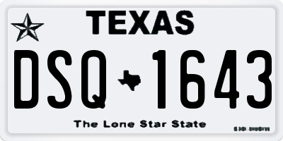 TX license plate DSQ1643