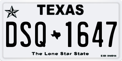 TX license plate DSQ1647