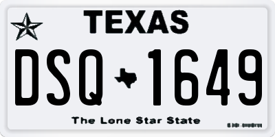 TX license plate DSQ1649