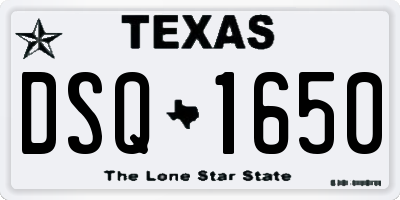 TX license plate DSQ1650