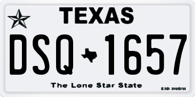 TX license plate DSQ1657