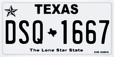 TX license plate DSQ1667