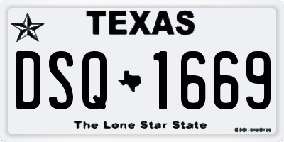 TX license plate DSQ1669
