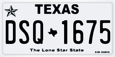 TX license plate DSQ1675
