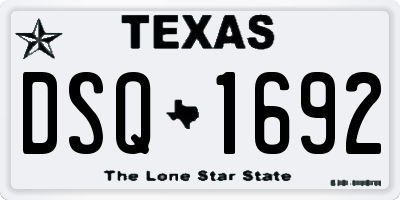 TX license plate DSQ1692