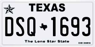 TX license plate DSQ1693
