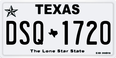 TX license plate DSQ1720