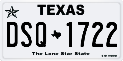 TX license plate DSQ1722
