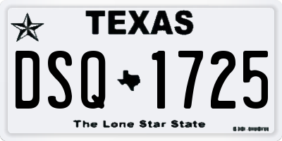 TX license plate DSQ1725