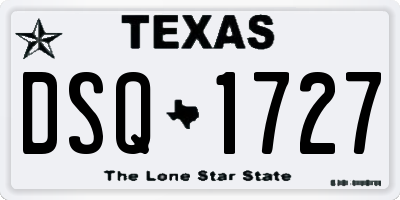 TX license plate DSQ1727