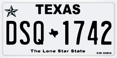 TX license plate DSQ1742