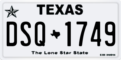 TX license plate DSQ1749