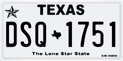 TX license plate DSQ1751
