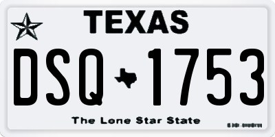 TX license plate DSQ1753