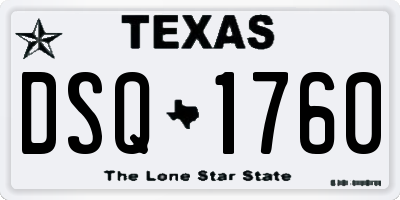TX license plate DSQ1760