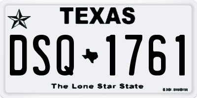 TX license plate DSQ1761