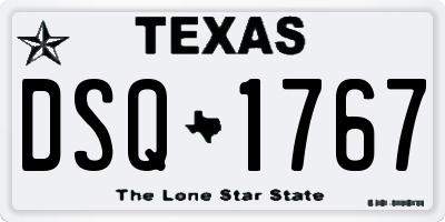 TX license plate DSQ1767