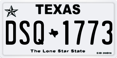 TX license plate DSQ1773