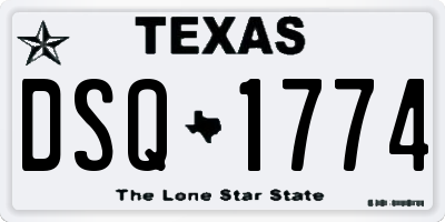 TX license plate DSQ1774