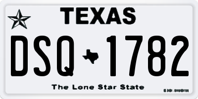 TX license plate DSQ1782