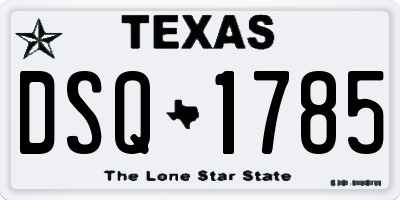 TX license plate DSQ1785