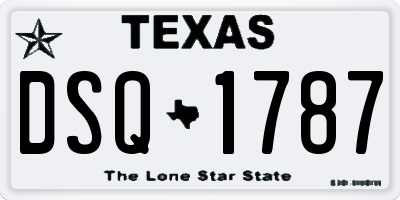 TX license plate DSQ1787