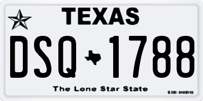 TX license plate DSQ1788