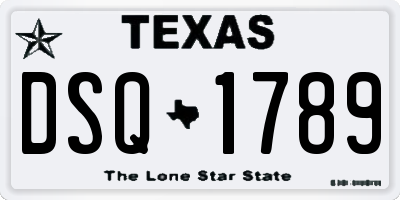 TX license plate DSQ1789