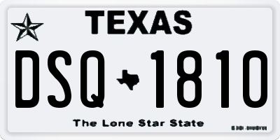 TX license plate DSQ1810