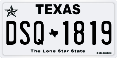 TX license plate DSQ1819