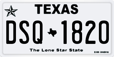 TX license plate DSQ1820