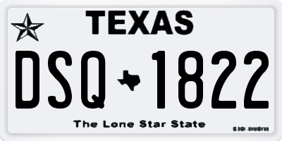 TX license plate DSQ1822