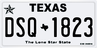 TX license plate DSQ1823