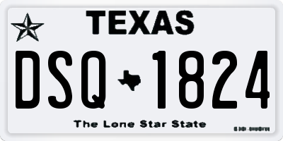 TX license plate DSQ1824