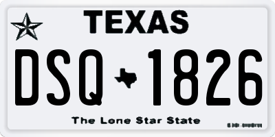 TX license plate DSQ1826