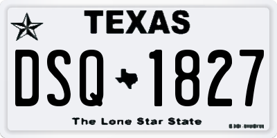 TX license plate DSQ1827