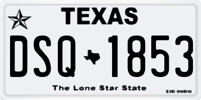 TX license plate DSQ1853