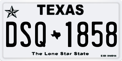 TX license plate DSQ1858
