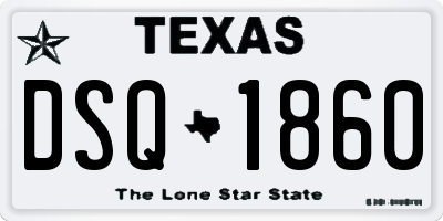 TX license plate DSQ1860