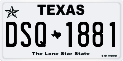 TX license plate DSQ1881