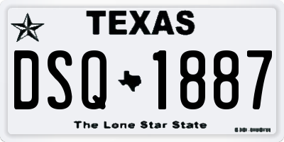 TX license plate DSQ1887