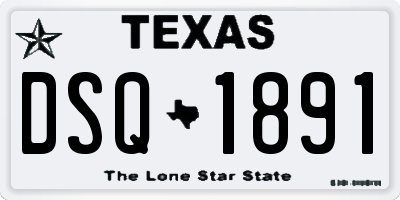TX license plate DSQ1891