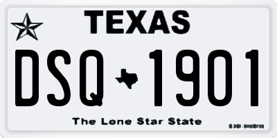 TX license plate DSQ1901