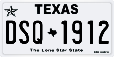 TX license plate DSQ1912