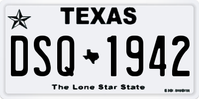 TX license plate DSQ1942