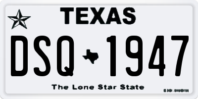 TX license plate DSQ1947