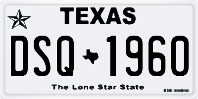 TX license plate DSQ1960